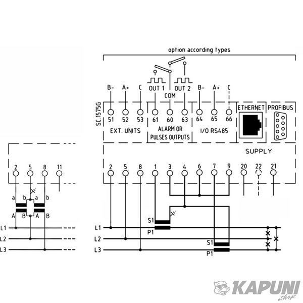Аналізатор мережі FRER QUBO 96H, 100-400 В, 1-5 А, Ethernet Modbus TCP, живлення 80-260 В AC/DC Q96P3H005ECQH Q96P3H005ECQH фото