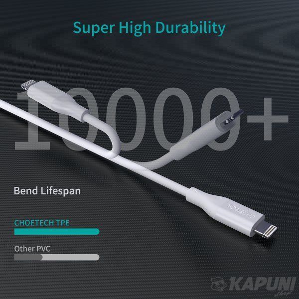 Кабель MFI, USB 2.0 Power Delivery (PD), C-тато/Lightning, 1 м, IP0040-WH IP0040-WH фото