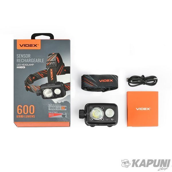 Налобний світлодіодний ліхтарик VIDEX 600Lm 5000K VLF-H189 28364 фото