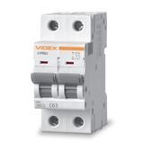 Автоматичний вимикач RS6 2п 63А 6кА С VIDEX RESIST VF-RS6-AV2C63 26577 фото
