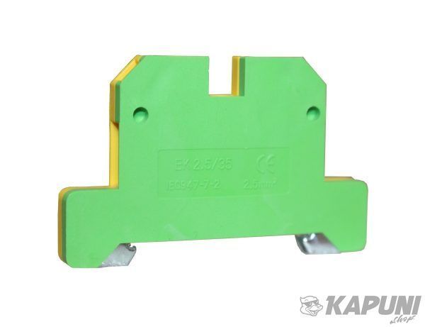 Клемма "PE" КНГз-SAK-2.5EK 34А, 0,2-2,5мм2, винтовая, желто-зеленая, наборная на DIN-рейку, без маркера TNSy TNSy5505475 фото
