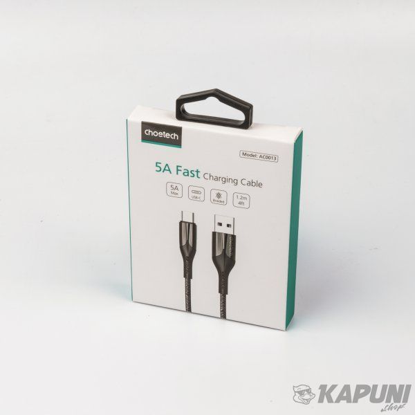 Кабель премиум качество USB 2.0, A-папа/C-папа, 5A, 1,2м., AC0013-BK AC0013-BK фото