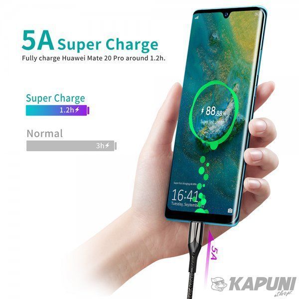 Кабель премиум качество USB 2.0, A-папа/C-папа, 5A, 1,2м., AC0013-BK AC0013-BK фото