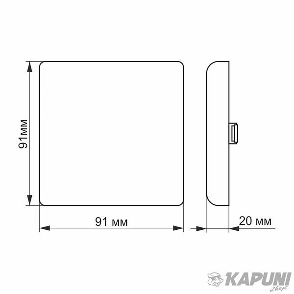 LED світильник безрамковий квадратний VIDEX 9W 4100K VL-DLFS-094 25141 фото