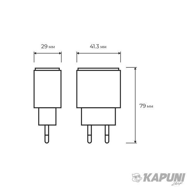 Сетевое зарядное устройство USB-A+Type-C 30W белый EUROELECTRIC Charger-18/30W фото