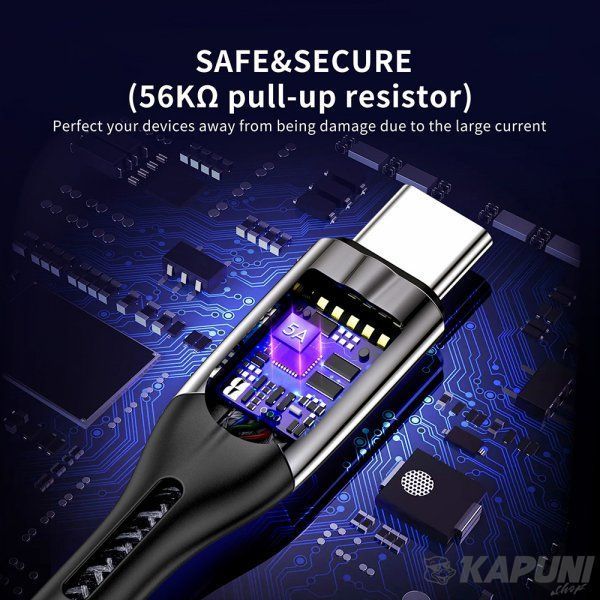 Кабель премиум качество USB 2.0, A-папа/C-папа, 5A, 1,2м., AC0013-BK AC0013-BK фото