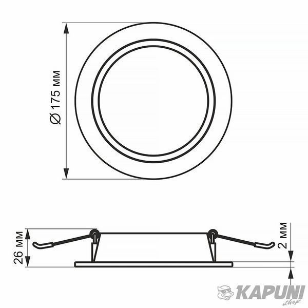 LED світильник Back вбудований круглий VIDEX 15W 5000K Black VL-DLBR-155B 27867 фото