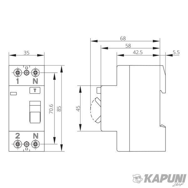 Устройство защитного отключения ISKRA NFI2 63 А 1P+N 0,03 А 030104241000 030104241000 фото