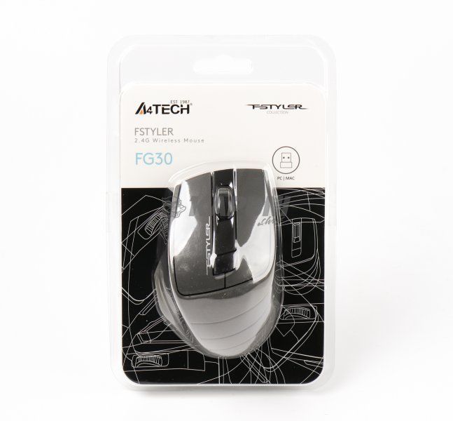 Миша бездротова A4tech Fstyler, USB, 2000 dpi, сірий A4Tech FG30 (Grey) FG30 (Grey) фото