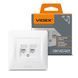 Розетка CAT6+CAT6 двойная комп'ютерна белая VIDEX BINERA, IP20 VF-BNSK2PC6-W 25082 фото 1