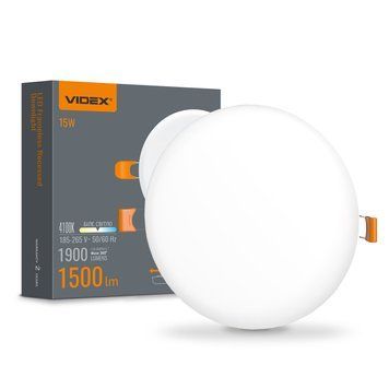 LED світильник безрамковий круглий VIDEX 15W 4100K VL-DLFR-154 25139 фото