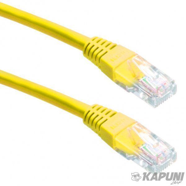 Патч корд, UTP, категория 5E, литой, 50u" штекер с фиксатором, 1м, желтый Cablexpert PP12-1M/Y PP12-1M/Y фото