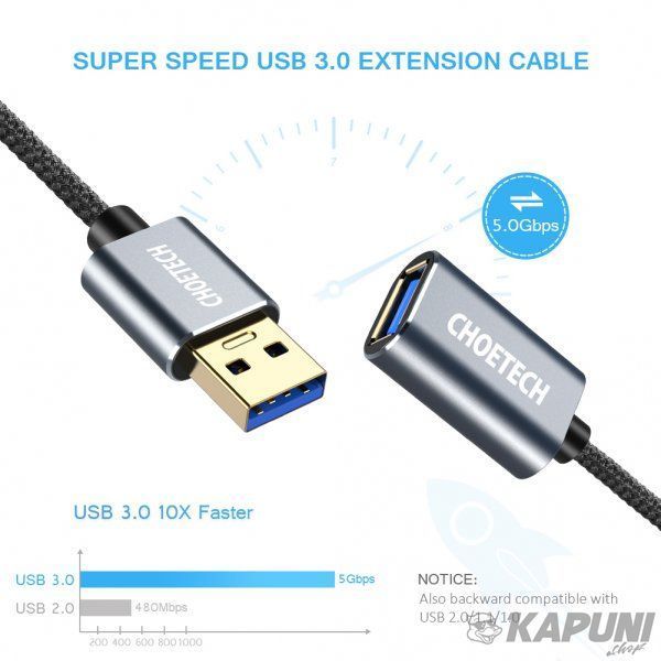 Подовжувач USB 3.0, A-тато/А-мама, 2 м, преміум, XAA001-BK XAA001-BK фото