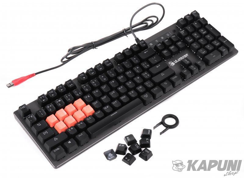 Клавіатура механічна ігрова, USB, LK-Green switches, підсвічування Bloody B760 Bloody (Grey) Green Sw B760 Bloody (Grey) Green Sw фото