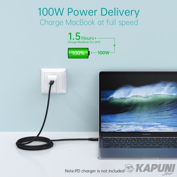 Кабель USB 3.1 GEN 2, 100w, 4K@60Hz, C-папа/C-папа, 2 м, премиум, XCC-1007-V2-BK XCC-1007-V2-BK фото