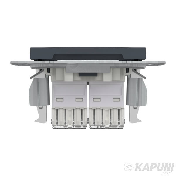 Комп'ютерна розетка Schneider Electric Asfora RJ45 кат. 6 UTP подвійна антрацит EPH4800171 EPH4800171 фото