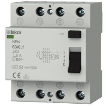 Устройство защитного отключения ISKRA NFI4 25 А 3P+N 0,03 А 030104296000 030104296000 фото
