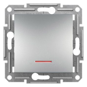 Кнопочный выключатель Schneider Electric Asfora с подсветкой алюминий EPH1600161 EPH1600161 фото