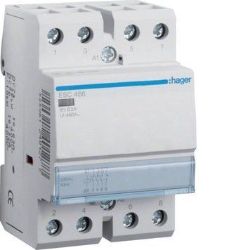 Контактор Hager ESC466 63A, 3НВ+1НЗ, 230В ESC466 фото