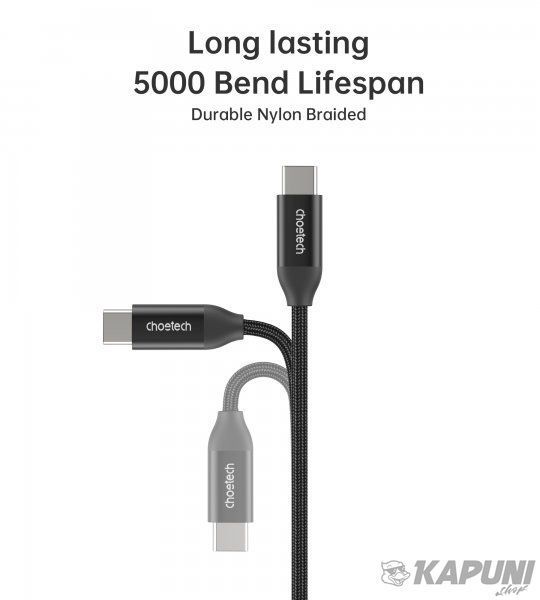 Кабель USB 2.0, 240w, C-тато/C-тато, 1 м, преміум, XCC-1035-BK XCC-1035-BK фото