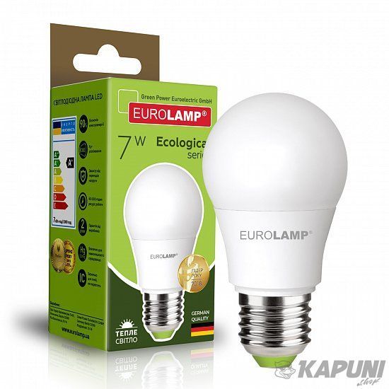 LED Лампа EUROLAMP А50-7W-E27-3000K LED-A50-07273(P) фото