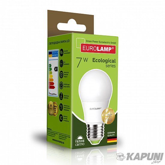 LED Лампа EUROLAMP А50-7W-E27-3000K LED-A50-07273(P) фото