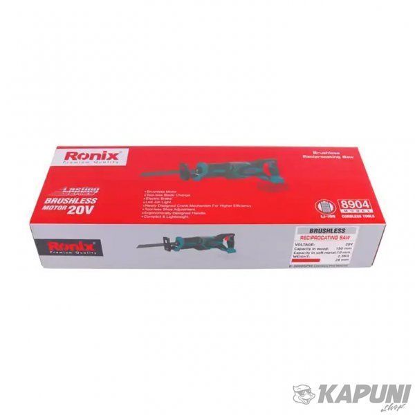Шабельна пила акумуляторна 20В, без батареї Ronix 8904 8904 фото