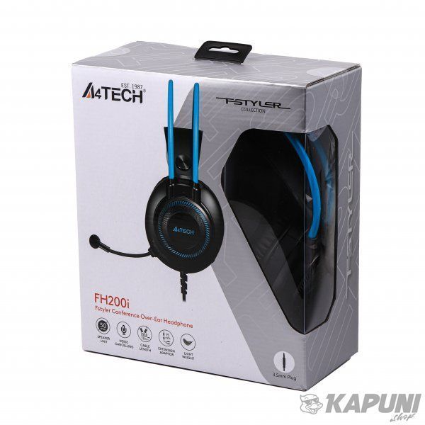 Навушники з мікрофоном, Fstyler AUX 3.5 мм Stereo Headphone, синій A4Tech FH200i (Blue) FH200i (Blue) фото