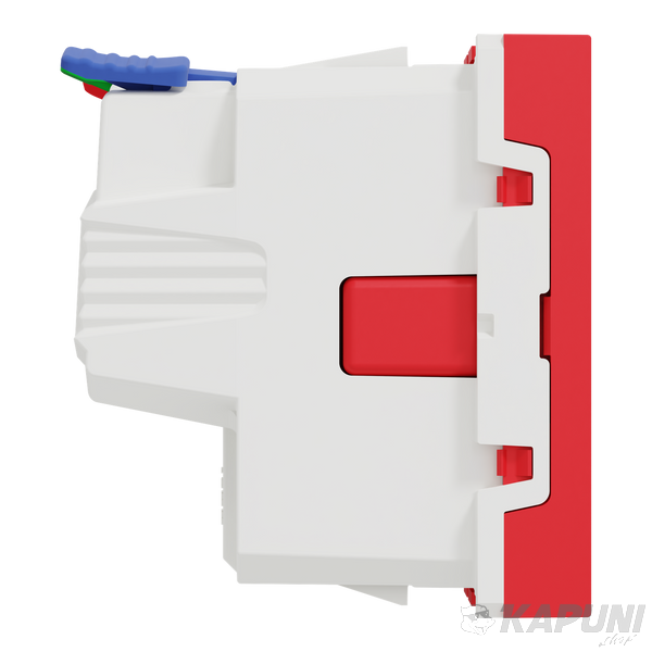 Розетка Schneider Electric Unica New с заземлением и защитными шторками 2 модуля красная NU305703 NU305703 фото
