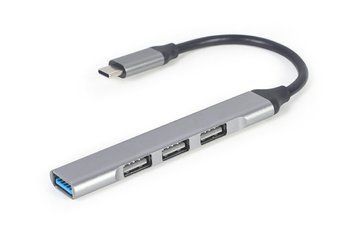 Хаб Gembird Type-C на 4 порта (1xUSB3.1 + 3xUSB2.0), металл, серебряный UHB-CM-U3P1U2P3-03 UHB-CM-U3P1U2P3-03 фото