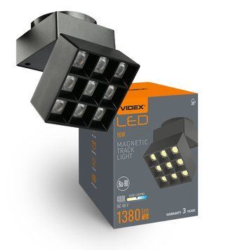 Светильник МАГНІТНИЙ трековый VIDEX LE29B 16W 4000K 48V Black VL-TRMS-LE29B 28024 фото