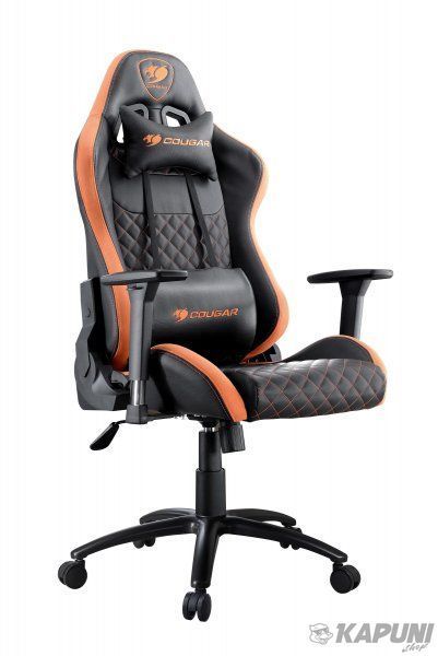 Крісло геймерське, дихаюча екошкіра, сталевий каркас, чорний Cougar Armor PRO Black/Orange Armor PRO Black/Orange фото