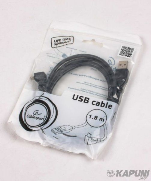 Кабель USB 2.0 A-папа/Micro B-папа, 1.8 м, CCP-mUSB2-AMBM90-6 CCP-mUSB2-AMBM90-6 фото