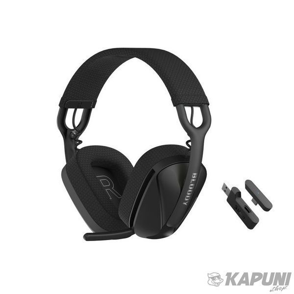Ігрові бездротові навушники з мікрофоном, Bluetooth + 2.4GHz + 3.5 jack Bloody GR285 (Sports Black) фото