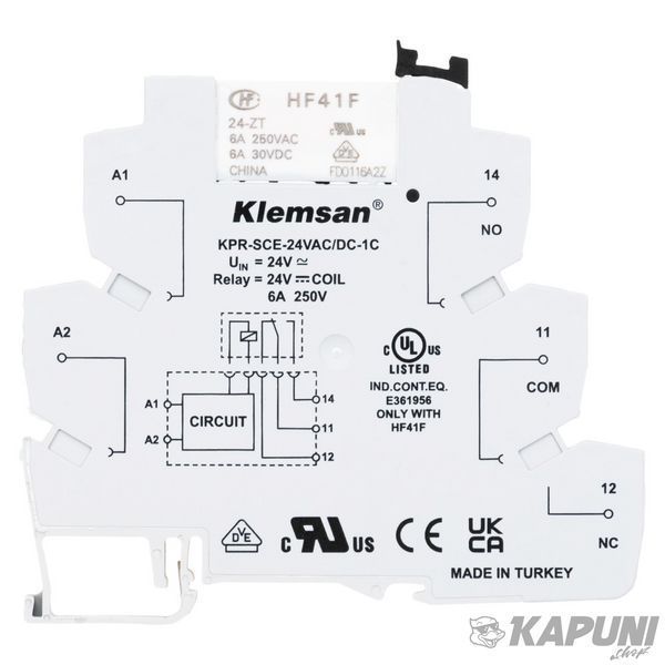 Реле интерфейсное Klemsan KPR-SCE-24VAC/DC-1C 0.0.0.2.70810 0.0.0.2.70810 фото
