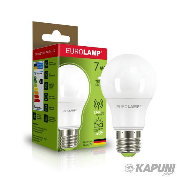 LED Лампа EUROLAMP А60-7W-E27-3000K LED-A60-07273(N) фото