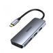 Док станция USB-C 7-в-1 (HDMI/PD/картридер/USB-A/USB-C), алюминий Choetech HUB-M19-GY HUB-M19-GY фото 1