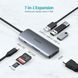 Док станция USB-C 7-в-1 (HDMI/PD/картридер/USB-A/USB-C), алюминий Choetech HUB-M19-GY HUB-M19-GY фото 4