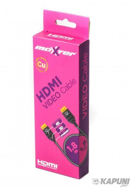 Кабель в коробке HDMI V.1.4, 4К 30 Гц, позолоченные коннекторы, 1.8 м Maxxter VB-HDMI4-6 VB-HDMI4-6 фото