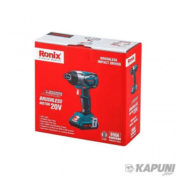 Шуруповерт ударний акумуляторний 20В, без батареї Ronix 8906 8906 фото