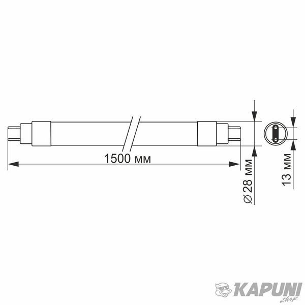 LED лампа VIDEX T8 24W 1.5M 4100K матова VL-T8-24154 23921 фото