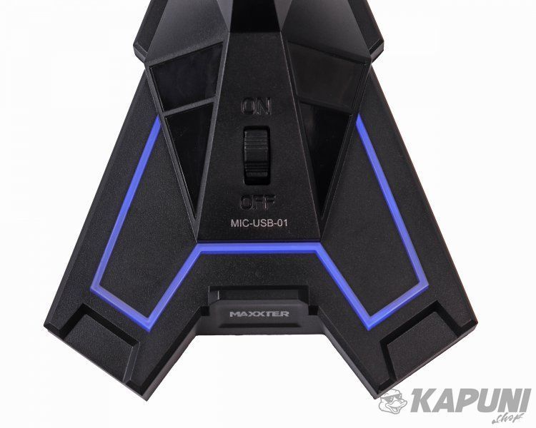 Мікрофон настільний, USB, ігровий, синє підсвічування, чорний Maxxter Ghost Sound Ghost Sound фото