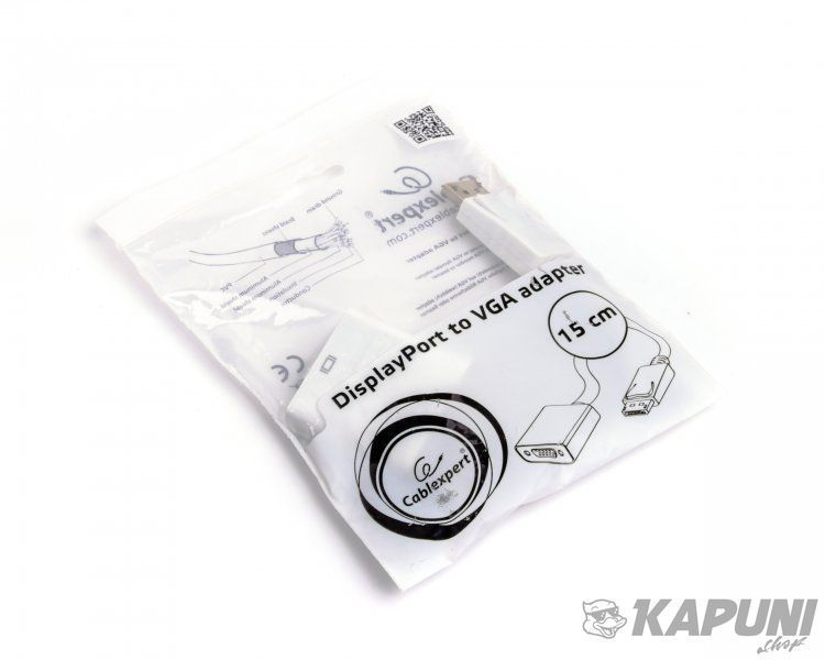 Адаптер-перехідник DisplayPort на VGA Cablexpert A-DPM-VGAF-02-W A-DPM-VGAF-02-W фото