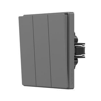 Вимикач триклавішний сірий графіт VIDEX NOTA, 250 V, IP20 VF-NT-SW3-GR 28843 фото