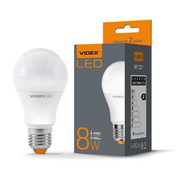 LED лампа VIDEX A60e 8W E27 4100K VL-A60e-08274 23806 фото