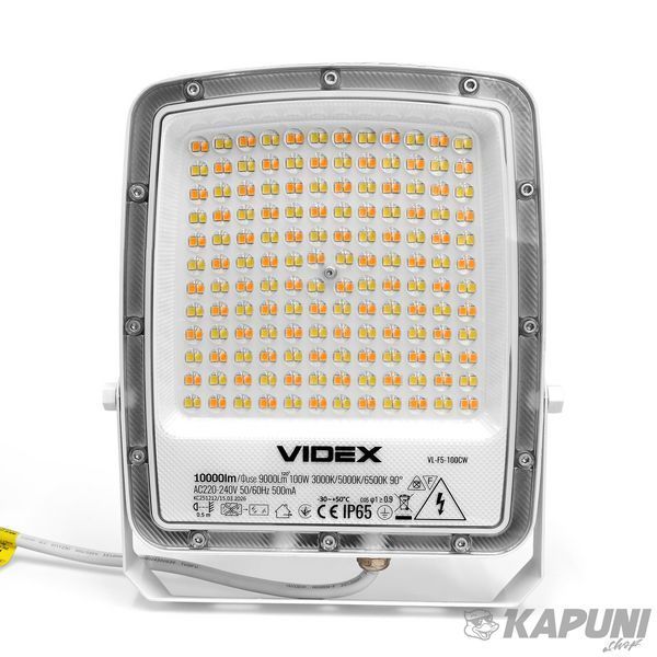 LED прожектор VIDEX F5 100W 3000-5000-6500K 230V White VL-F5-100CW 29255 фото