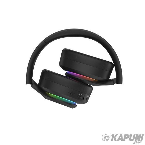 Игровые беспроводные наушники с микрофоном, RGB подсветка, Bluetooth+2.4GHz+3.5 jack Bloody GR520 (Black) фото