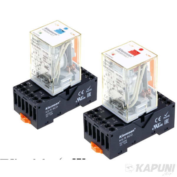 Силове проміжне реле KRB 3PCO 10 А 110 В DC LED-індикація, кнопка тестування Klemsan 0.0.0.8.20234 0.0.0.8.20234 фото