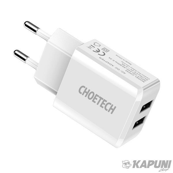 Сетевое зарядное устройство Choetech 2A 2USB White (C0030EU-WH) C0030EU-WH фото