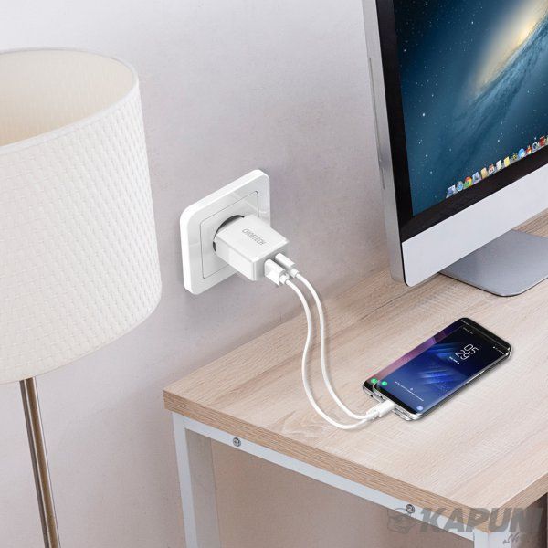 Сетевое зарядное устройство Choetech 2A 2USB White (C0030EU-WH) C0030EU-WH фото
